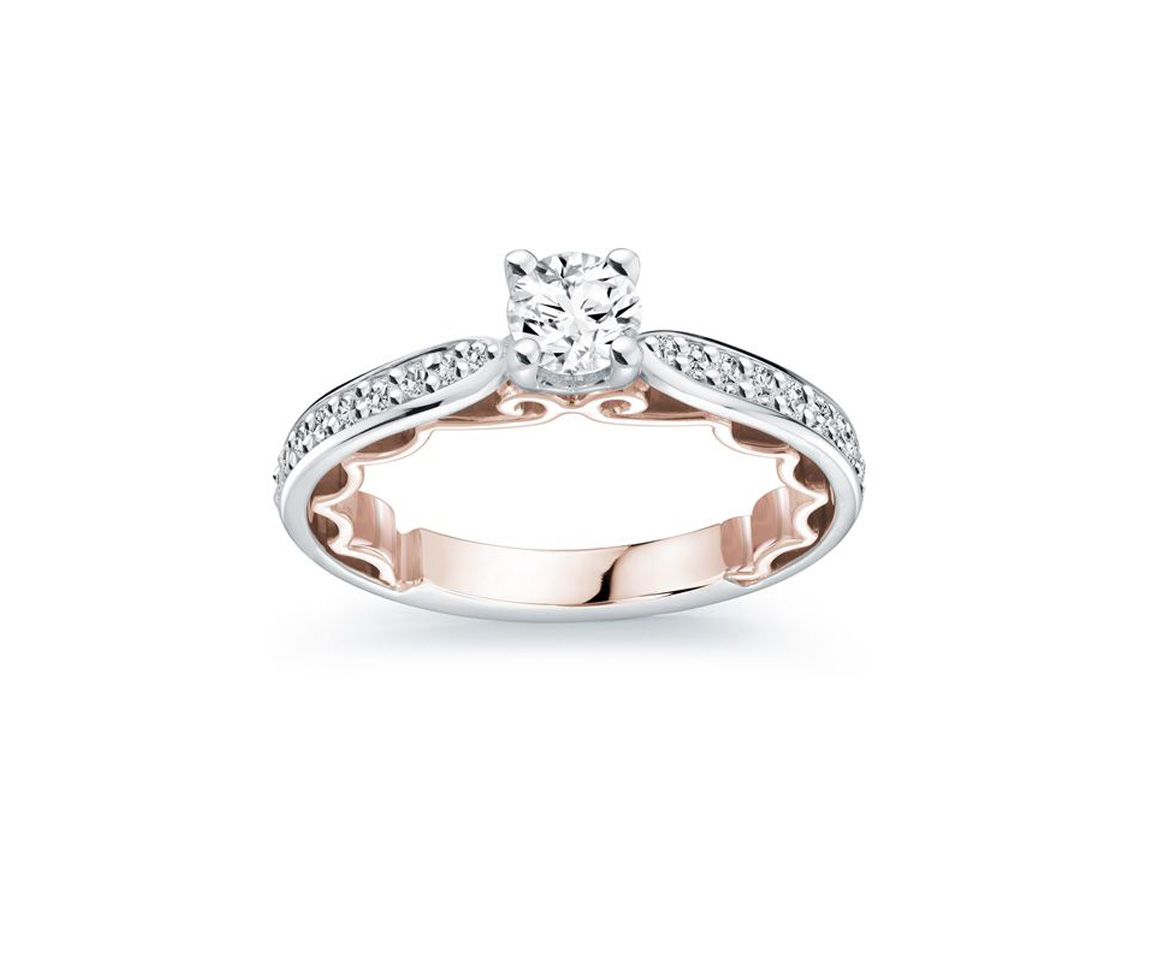 BAGUE EN OR 14K 2 TONS SERTIE DE DIAMANTS - ML FDC419AWP - MALO BAGUE EN OR 14K 2 TONS SERTIE DE DIAMANTS - ML FDC419AWP - MALO