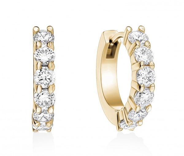 BOUCLES HUGGIES EN ACIER SERTIES DE CUBIQUES ZIRCONIAS - AZ ZWE09G - AREZZO BOUCLES HUGGIES EN ACIER SERTIES DE CUBIQUES ZIRCONIAS - AZ ZWE09G - AREZZO