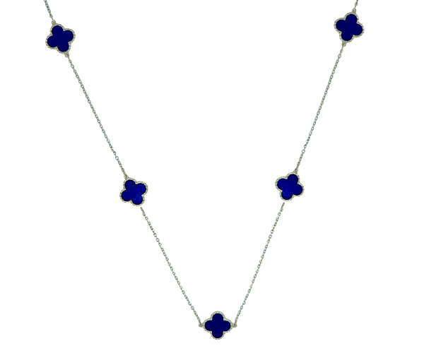 COLLIER TRÈFLES EN OR JAUNE SERTI DE PIERRES DE COULEURS VARIÉES - CB TRECOLLAP - CBE COLLIER TRÈFLES EN OR JAUNE SERTI DE PIERRES DE COULEURS VARIÉES - CB TRECOLLAP - CBE