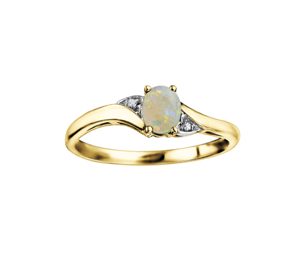 BAGUE EN OR 10K SERTIE D'UNE PIERRE DE NAISSANCE ET DE DIAMANTS - CR DX355YOP - BIJOUX CANADIEN BAGUE EN OR 10K SERTIE D'UNE PIERRE DE NAISSANCE ET DE DIAMANTS - CR DX355YOP - BIJOUX CANADIEN