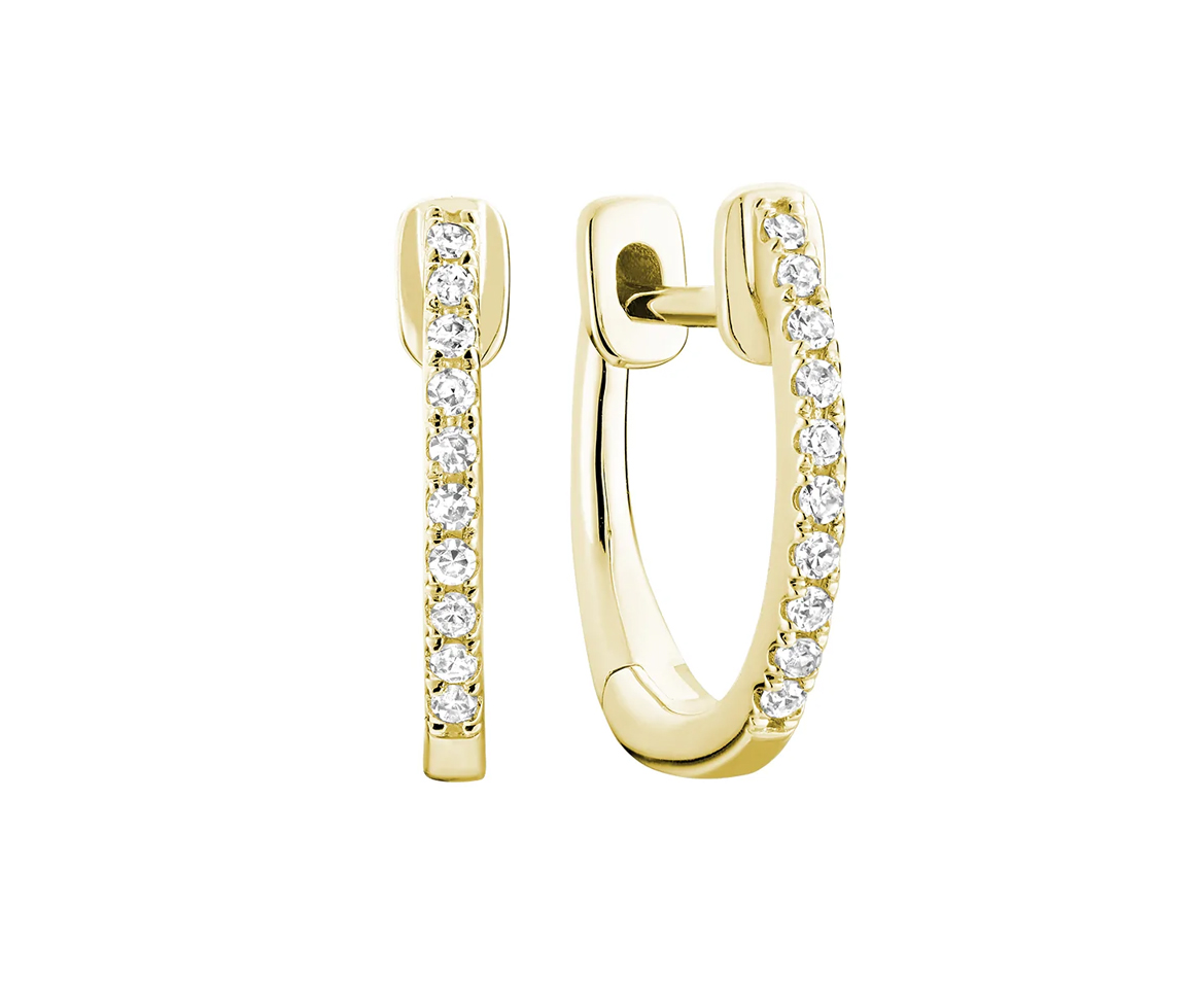 JOLIES BOUCLES HUGGIES EN OR 10K SERTIES DE DIAMANTS - BR 130410081Y - Bijoux d'importation JOLIES BOUCLES HUGGIES EN OR 10K SERTIES DE DIAMANTS - BR 130410081Y - Bijoux d'importation