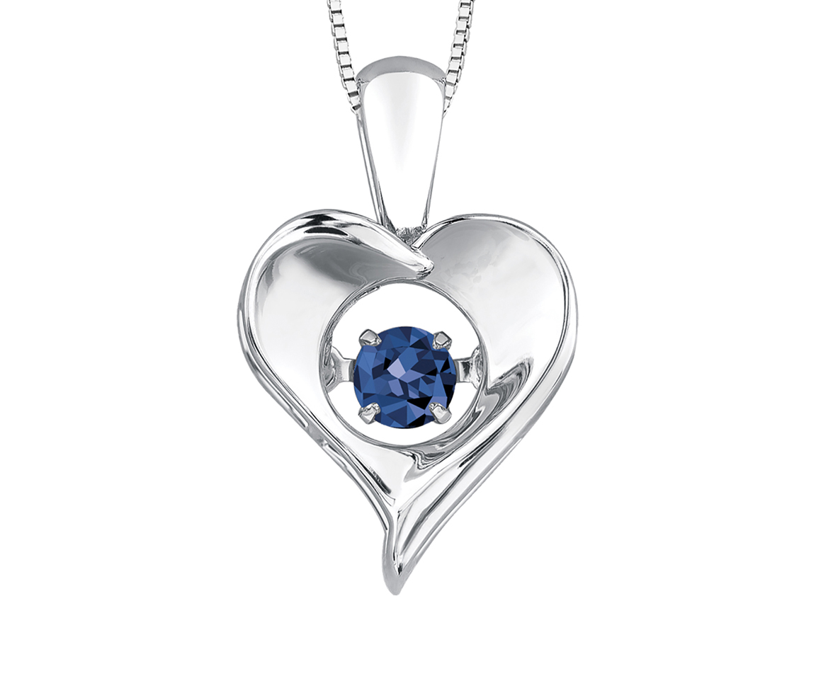 PENDENTIF COEUR EN ARGENT SERTI D'UNE PIERRE DE NAISSANCE DANSANTE - CR DX664SSA - BIJOUX CANADIEN PENDENTIF COEUR EN ARGENT SERTI D'UNE PIERRE DE NAISSANCE DANSANTE - CR DX664SSA - BIJOUX CANADIEN