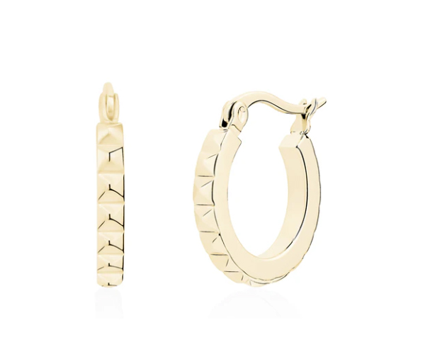 BOUCLES ANNEAUX EN ACIER TAILLÉE DIAMANT - AZ ZWE31G - AREZZO BOUCLES ANNEAUX EN ACIER TAILLÉE DIAMANT - AZ ZWE31G - AREZZO