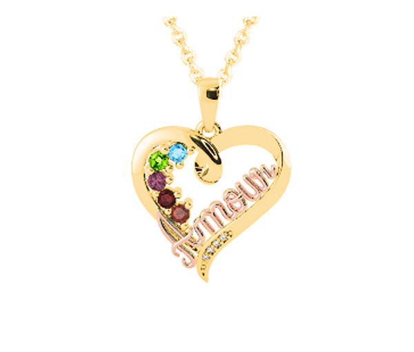 PENDENTIF FAMILIAL EN ARGENT ET EN OR SERTI DE PIERRES VÉRITABLES - BH FG140PYR - BEVERLY HILLS PENDENTIF FAMILIAL EN ARGENT ET EN OR SERTI DE PIERRES VÉRITABLES - BH FG140PYR - BEVERLY HILLS