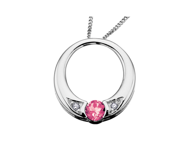 PENDENTIF EN OR 10K BLANC SERTI D'UNE PIERRE DE NAISSANCE ET DE DIAMANTS - CR DX396WPT - BIJOUX CANADIEN PENDENTIF EN OR 10K BLANC SERTI D'UNE PIERRE DE NAISSANCE ET DE DIAMANTS - CR DX396WPT - BIJOUX CANADIEN
