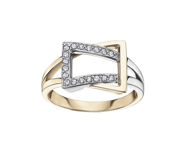 BAGUE EN OR 10K 2 TONS SERTIE DE DIAMANTS - CR DD2237Y - BIJOUX CANADIEN BAGUE EN OR 10K 2 TONS SERTIE DE DIAMANTS - CR DD2237Y - BIJOUX CANADIEN