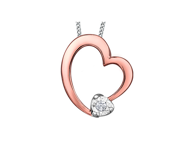 PENDENTIF COEUR AJOURÉ EN OR SERTI D'UN DIAMANT - CR DD7782R - BIJOUX CANADIEN PENDENTIF COEUR AJOURÉ EN OR SERTI D'UN DIAMANT - CR DD7782R - BIJOUX CANADIEN