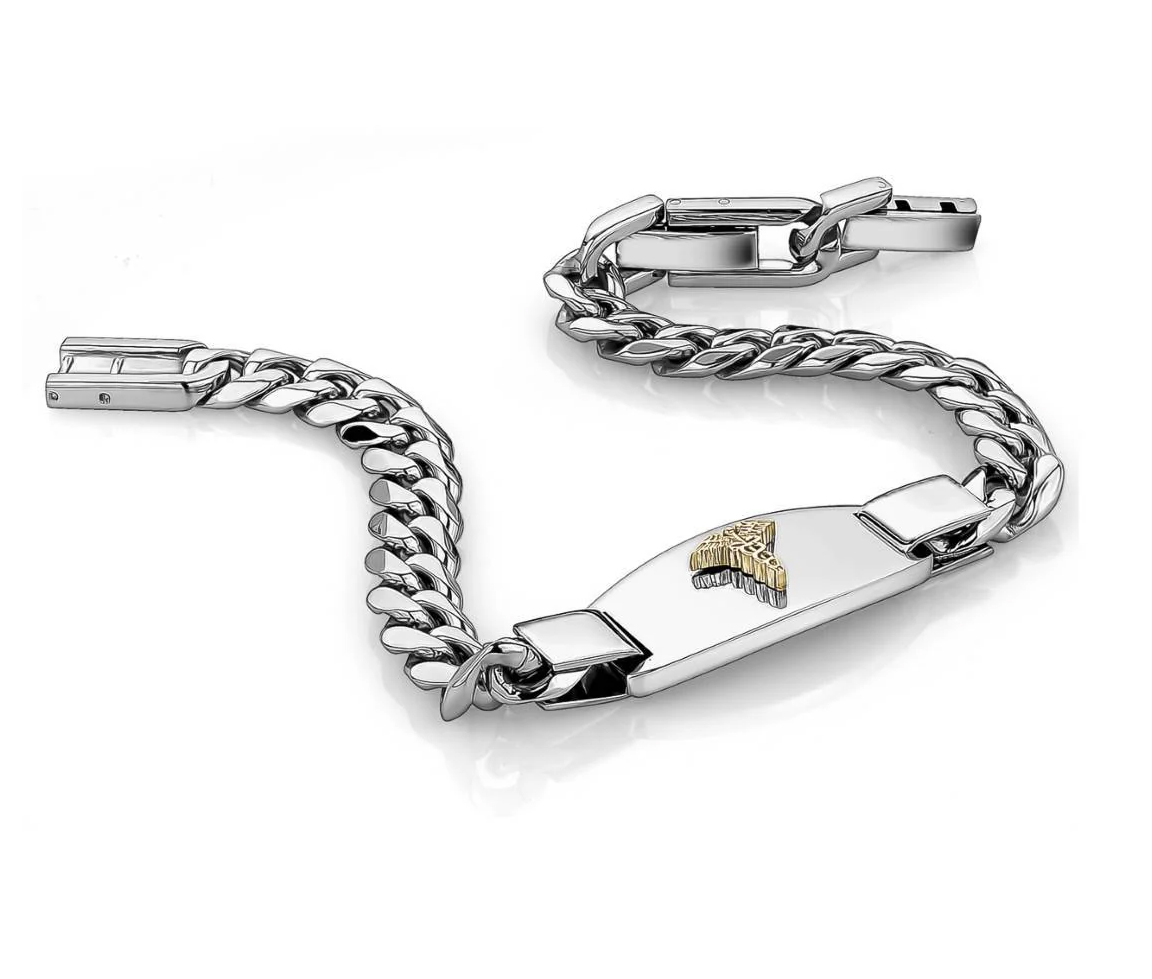 BRACELET MÉDICAL EN ACIER OU ACIER/PVD OR - IG SMAB51 - ITALGEM BRACELET MÉDICAL EN ACIER OU ACIER/PVD OR - IG SMAB51 - ITALGEM