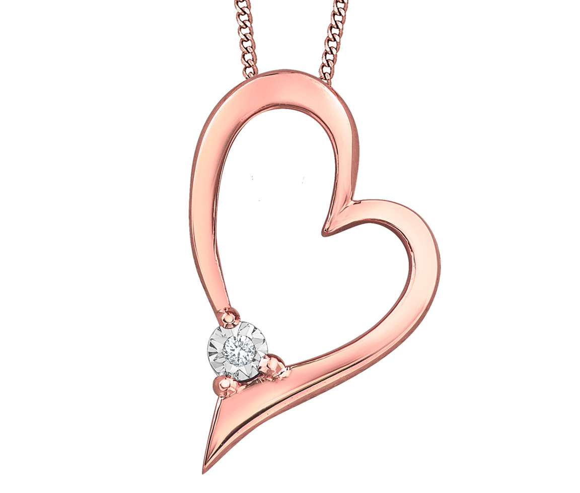 PENDENTIF COEUR AJOURÉ EN OR 10K SERTI D'UN DIAMANT - CR DD7800R - BIJOUX CANADIEN PENDENTIF COEUR AJOURÉ EN OR 10K SERTI D'UN DIAMANT - CR DD7800R - BIJOUX CANADIEN