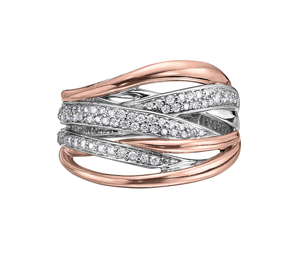 BAGUE EN OR 10K 2 TONS SERTIE DE DIAMANTS - CR DD2720 - BIJOUX CANADIEN BAGUE EN OR 10K 2 TONS SERTIE DE DIAMANTS - CR DD2720 - BIJOUX CANADIEN