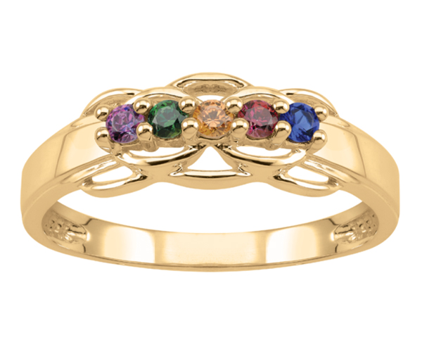 BAGUE FAMILLIALE EN ARGENT OU EN OR SERTIE DE 3 À 7 PIERRES - PG 20047Y/14 - PERSONALIZED GEM BAGUE FAMILLIALE EN ARGENT OU EN OR SERTIE DE 3 À 7 PIERRES - PG 20047Y/14 - PERSONALIZED GEM