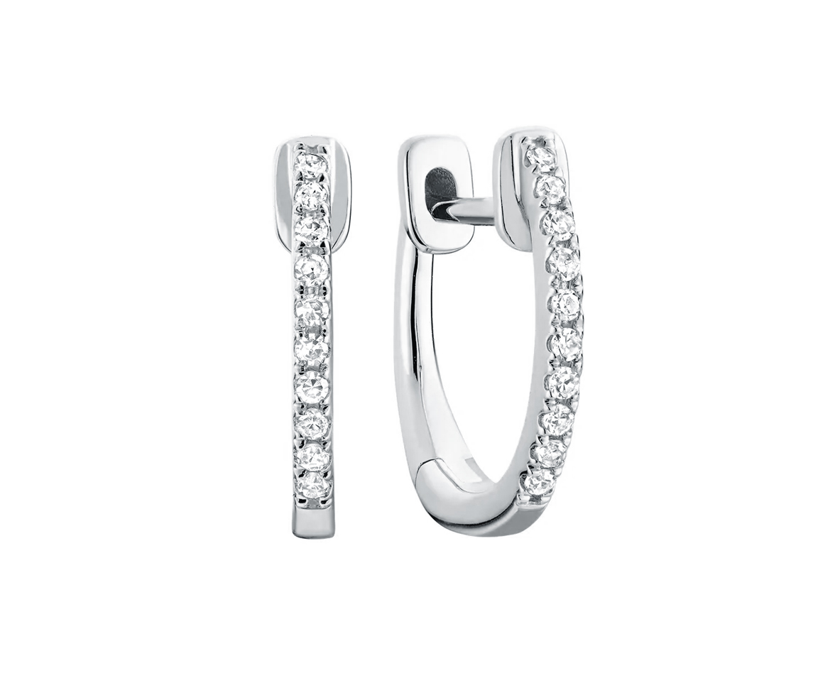 JOLIES BOUCLES HUGGIES EN OR 10K SERTIES DE DIAMANTS - BR 130410081W - Bijoux d'importation JOLIES BOUCLES HUGGIES EN OR 10K SERTIES DE DIAMANTS - BR 130410081W - Bijoux d'importation