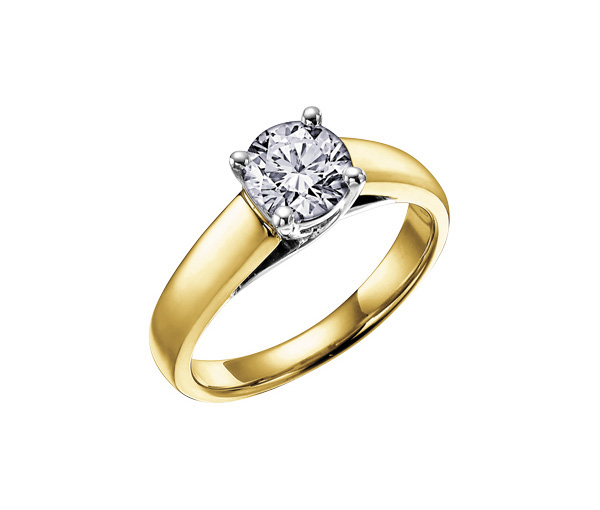 BAGUE EN OR 2 TONS SERTIE D'UN DIAMANT CANADIEN - CR DX413/25 - BIJOUX CANADIEN BAGUE EN OR 2 TONS SERTIE D'UN DIAMANT CANADIEN - CR DX413/25 - BIJOUX CANADIEN