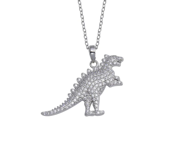 COLLIER T-REX EN ARGENT RHODIÉ SERTI DE CUBIQUES ZIRCONIAS - SP STP01806 - BIJOUX D'IMPORTATION COLLIER T-REX EN ARGENT RHODIÉ SERTI DE CUBIQUES ZIRCONIAS - SP STP01806 - BIJOUX D'IMPORTATION