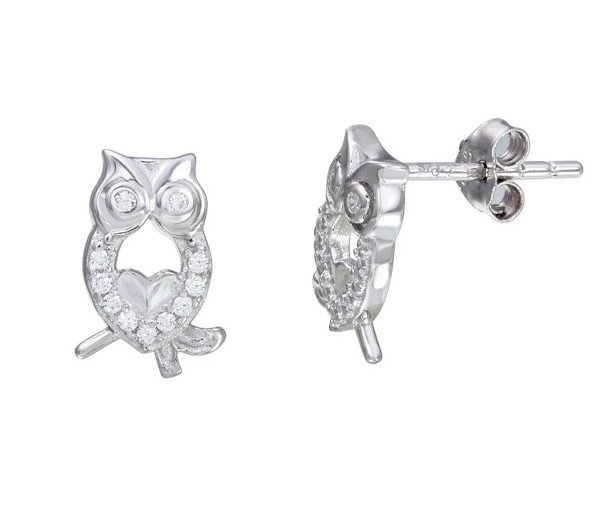BOUCLES HIBOUX AJOURÉ SERTIES DE CUBIQUES ZIRCONIAS - SP STE01104 - BIJOUX D'IMPORTATION BOUCLES HIBOUX AJOURÉ SERTIES DE CUBIQUES ZIRCONIAS - SP STE01104 - BIJOUX D'IMPORTATION