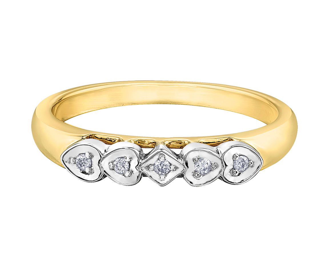 JONC SEMI-ÉTERNITÉ EN OR 2 TONS SERTI DE DIAMANTS - CR DD7807 - BIJOUX CANADIEN JONC SEMI-ÉTERNITÉ EN OR 2 TONS SERTI DE DIAMANTS - CR DD7807 - BIJOUX CANADIEN