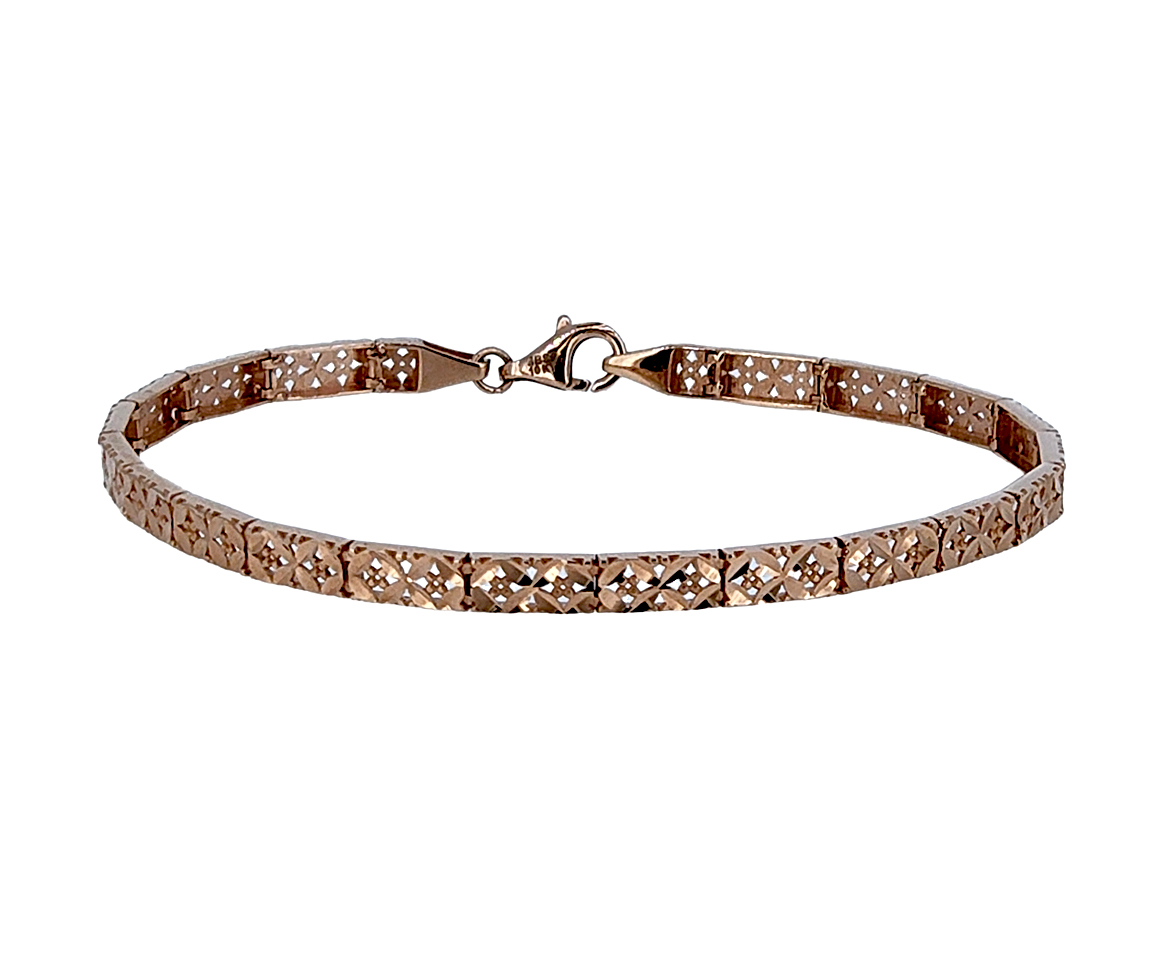 JOLI BRACELET EN OR 10K ROSE TAILLE DIAMANT JOLI BRACELET EN OR 10K ROSE TAILLE DIAMANT