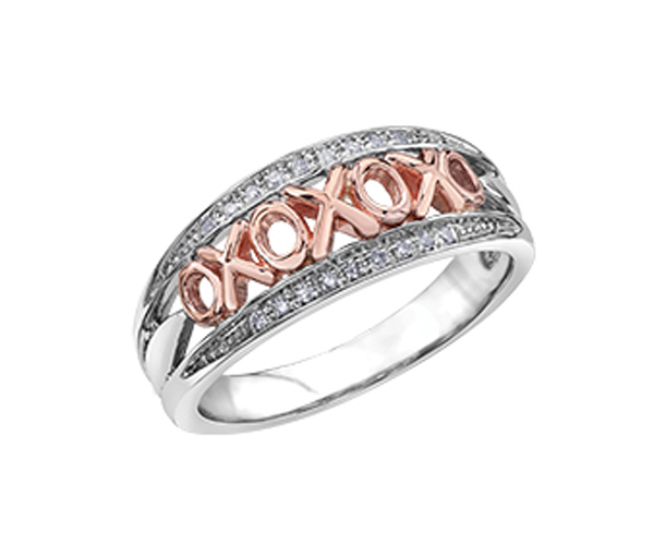 BAGUE EN OR 10K ROSE ET ARGENT SERTIE DE DIAMANTS - CR DD2886 - BIJOUX CANADIEN BAGUE EN OR 10K ROSE ET ARGENT SERTIE DE DIAMANTS - CR DD2886 - BIJOUX CANADIEN