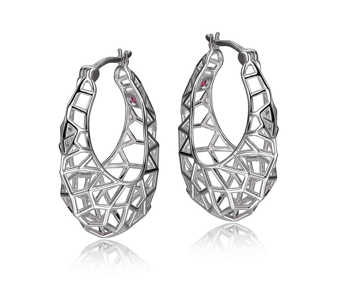 BOUCLES ANNEAUX AJOURÉES EN ARGENT RHODIÉ - PJ R2LC55A00J - ELLE BOUCLES ANNEAUX AJOURÉES EN ARGENT RHODIÉ - PJ R2LC55A00J - ELLE