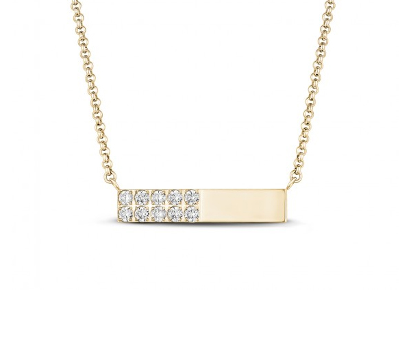 COLLIER BAR EN ACIER/PVD OR SERTI DE CUBIQUES ZIRCONIAS - AZ ZWN05/18 - AREZZO COLLIER BAR EN ACIER/PVD OR SERTI DE CUBIQUES ZIRCONIAS - AZ ZWN05/18 - AREZZO