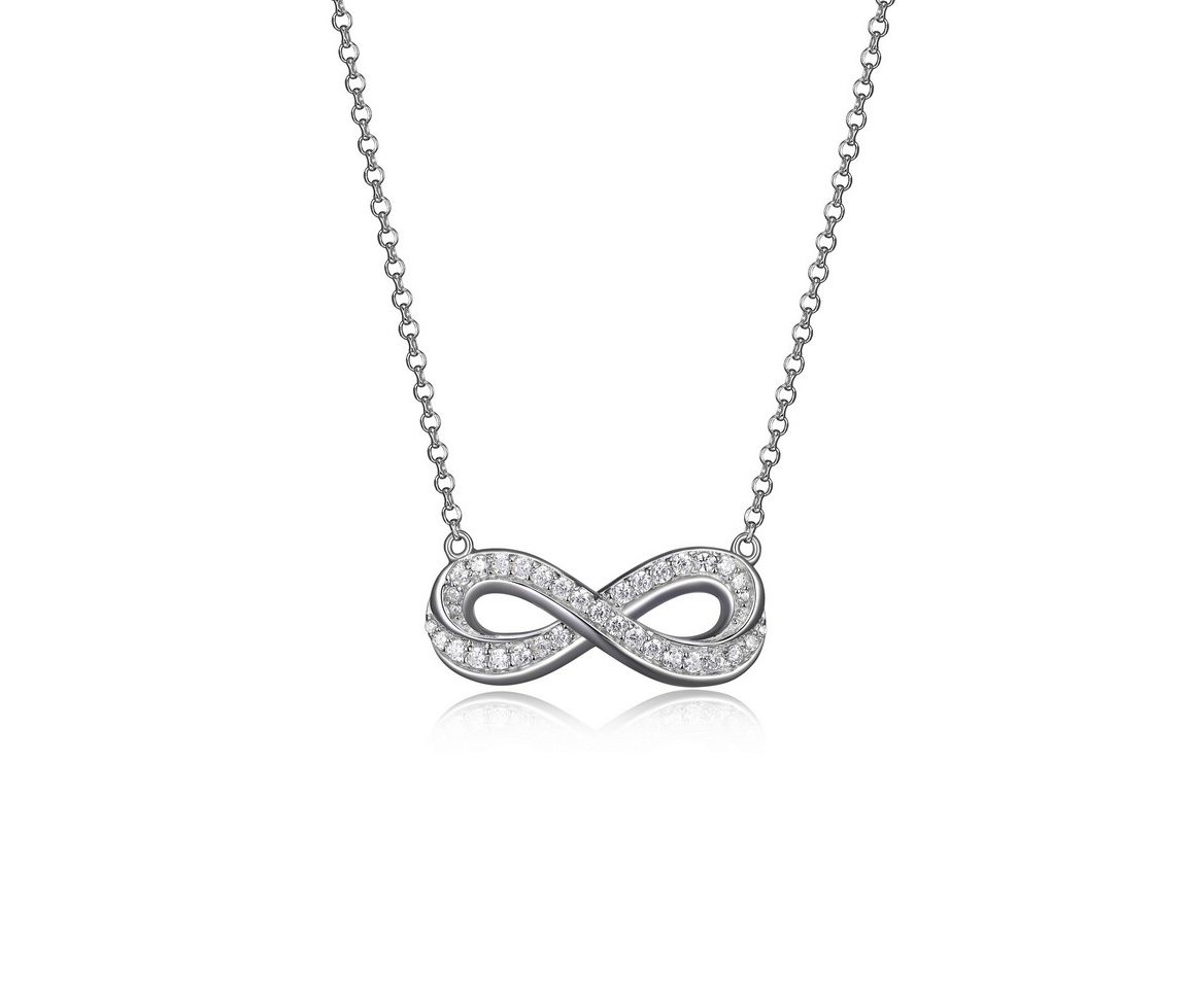 COLLIER AVEC SIGNE DE L'INFINI EN ARGENT RHODIÉ SERTI DE CUBIQUES ZIRCONIAS - PJ R0LBFP0044 - ELLE COLLIER AVEC SIGNE DE L'INFINI EN ARGENT RHODIÉ SERTI DE CUBIQUES ZIRCONIAS - PJ R0LBFP0044 - ELLE