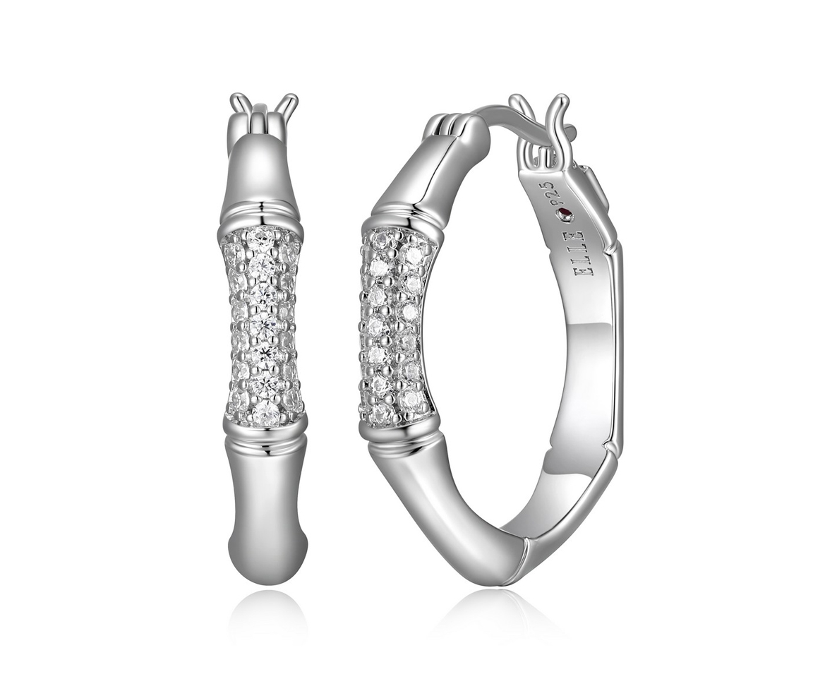 BOUCLES ANNEAUX EN ARGENT RHODIÉ SERTIES DE CUBIQUES ZIRCONIAS - PJ R2LCQR000J - ELLE BOUCLES ANNEAUX EN ARGENT RHODIÉ SERTIES DE CUBIQUES ZIRCONIAS - PJ R2LCQR000J - ELLE