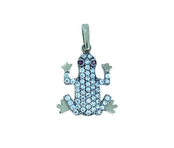 PENDENTIF GRENOUILLE EN OR SERTI DE CUBIQUES ZIRCONIAS - MB ANIM19 - BIJOUX D'IMPORTATION PENDENTIF GRENOUILLE EN OR SERTI DE CUBIQUES ZIRCONIAS - MB ANIM19 - BIJOUX D'IMPORTATION