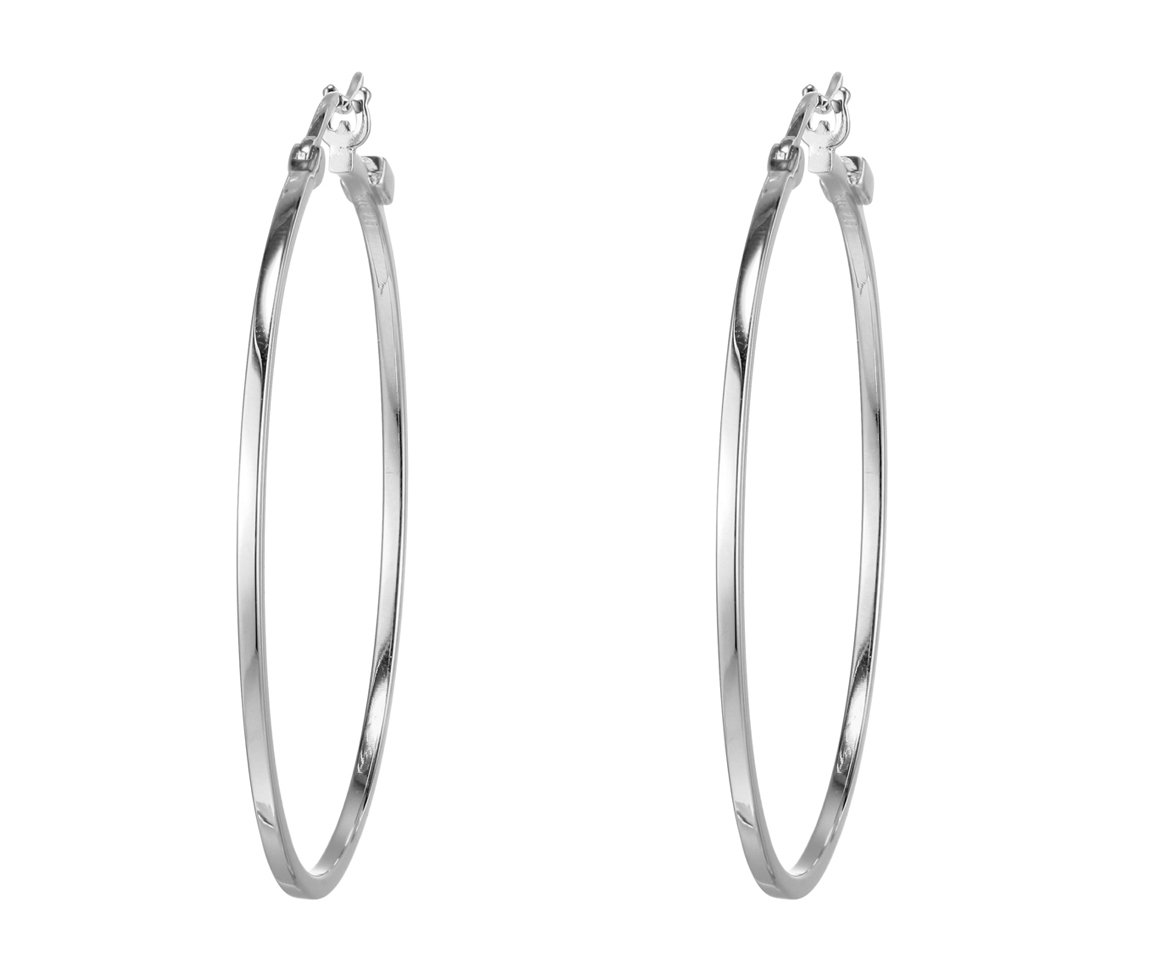 BOUCLES ANNEAUX EN ARGENT RHODIÉ UNI - PJ R2LCFKA00L - ELLE BOUCLES ANNEAUX EN ARGENT RHODIÉ UNI - PJ R2LCFKA00L - ELLE