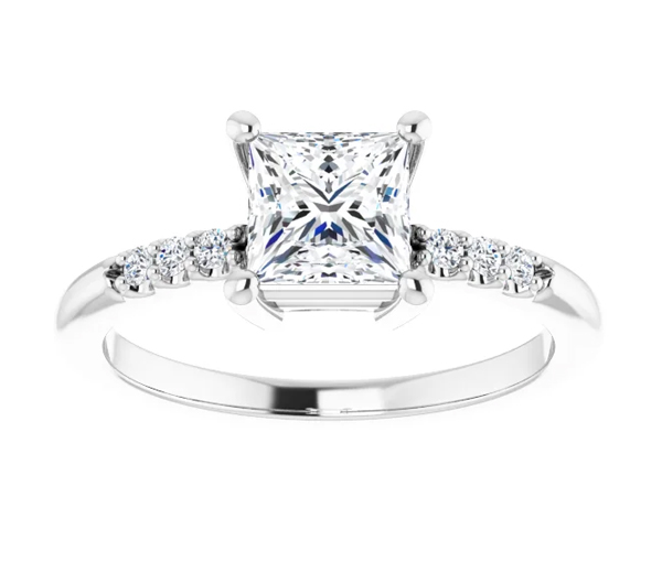 BAGUE EN OR 14K BLANC SERTIE D'UN DIAMANT DE LABORATOIRE PRINCESSE ET DE DIAMANTS DE LABORATOIRES - ST 72344W/674 - BIJOUX IMPORTATION BAGUE EN OR 14K BLANC SERTIE D'UN DIAMANT DE LABORATOIRE PRINCESSE ET DE DIAMANTS DE LABORATOIRES - ST 72344W/674 - BIJOUX IMPORTATION