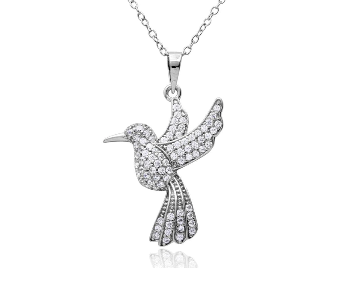 PENDENTIF OISEAU MOUCHE EN ARGENT RHODIÉ SERTI DE CUBIQUES ZIRCONIAS - SP BGP01155 - BIJOUX D'IMPORTATION PENDENTIF OISEAU MOUCHE EN ARGENT RHODIÉ SERTI DE CUBIQUES ZIRCONIAS - SP BGP01155 - BIJOUX D'IMPORTATION