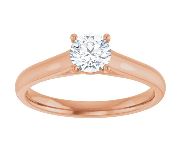 BAGUE STYLE SOLITAIRE EN OR ROSE SERTIE D'UN DIAMANT - ST 122440R60 - BIJOUX IMPORTATION BAGUE STYLE SOLITAIRE EN OR ROSE SERTIE D'UN DIAMANT - ST 122440R60 - BIJOUX IMPORTATION