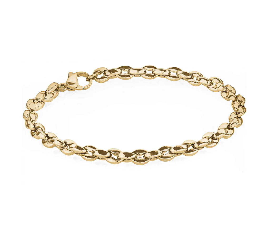 BRACELET EN ACIER/PVD OR À MAILLE ROLO OVALE - IG SMB165 - ITALGEM BRACELET EN ACIER/PVD OR À MAILLE ROLO OVALE - IG SMB165 - ITALGEM