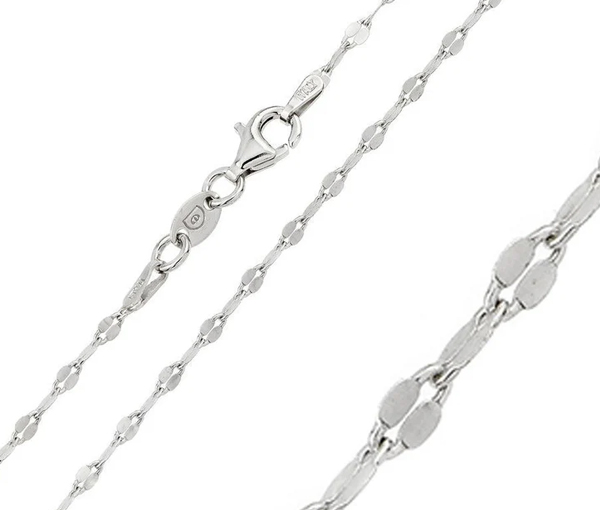 CHAINE EN ARGENT RHODIÉ MAILLE CONFETTI TAILLÉE DIAMANT - SP CH125RH20 - BIJOUX D'IMPORTATION CHAINE EN ARGENT RHODIÉ MAILLE CONFETTI TAILLÉE DIAMANT - SP CH125RH20 - BIJOUX D'IMPORTATION