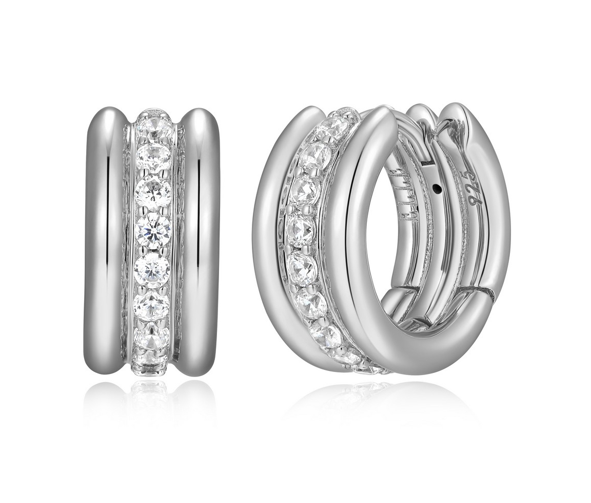 BOUCLES HUGGIES ELLE EN ARGENT RHODIÉ SERTIES DE CUBIQUES ZIRCONIAS - PJ R2LCT5009S - BOUCLES HUGGIES ELLE EN ARGENT RHODIÉ SERTIES DE CUBIQUES ZIRCONIAS - PJ R2LCT5009S -