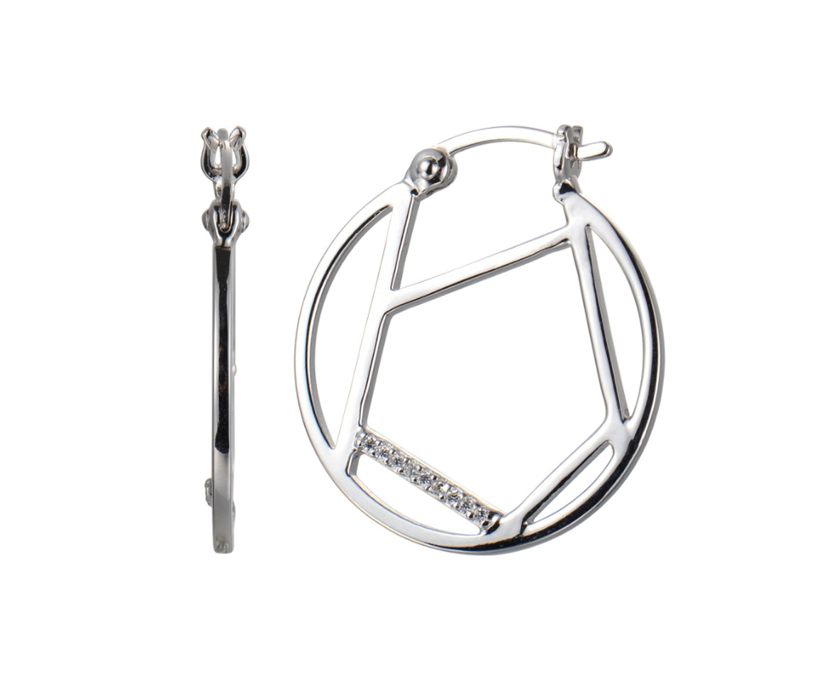 BOUCLES .ELLE EN ARGENT RHODIÉ ANNEAUX SERTIES DE CUBIQUES ZIRCONIAS - PJ R2LBZW000Q - ELLE BOUCLES .ELLE EN ARGENT RHODIÉ ANNEAUX SERTIES DE CUBIQUES ZIRCONIAS - PJ R2LBZW000Q - ELLE