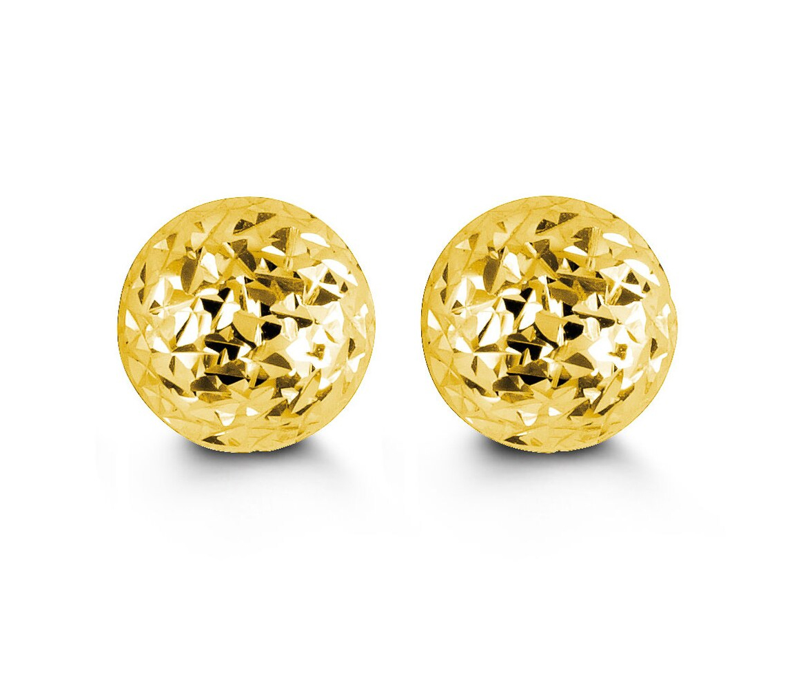 BOUCLES FIXES EN OR 10K TAILLE DIAMANT - SY 9011Y 8MM - BIJOUX D'IMPORTATION BOUCLES FIXES EN OR 10K TAILLE DIAMANT - SY 9011Y 8MM - BIJOUX D'IMPORTATION