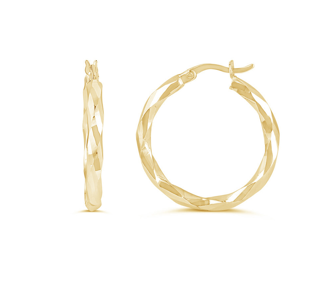 BOUCLES ANNEAUX TAILLE DIAMANT EN OR JAUNE - SY 1006F - BIJOUX D'IMPORTATION BOUCLES ANNEAUX TAILLE DIAMANT EN OR JAUNE - SY 1006F - BIJOUX D'IMPORTATION