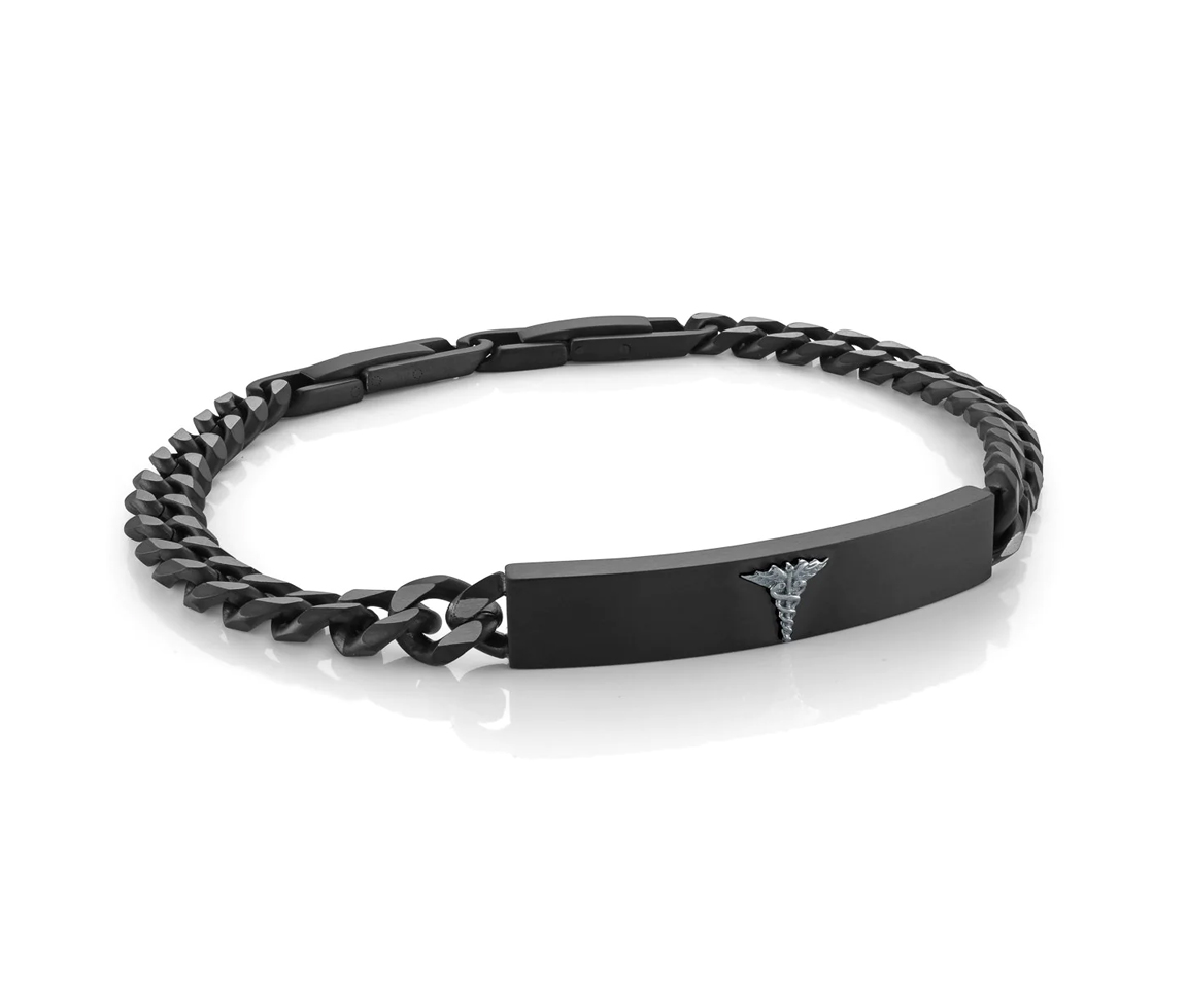 BRACELET MÉDICAL EN ACIER/PVD NOIR - IG SMAB76 - ITALGEM BRACELET MÉDICAL EN ACIER/PVD NOIR - IG SMAB76 - ITALGEM