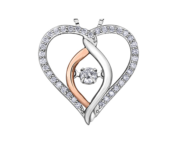 Pendentif Cœur en Or 10k avec diamant canadien dansant - CR AM388 - DIAMANT CANADIEN Pendentif Cœur en Or 10k avec diamant canadien dansant - CR AM388 - DIAMANT CANADIEN