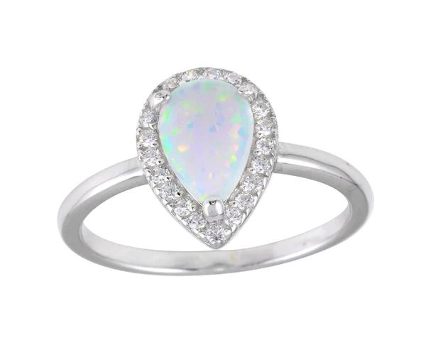 BAGUE EN ARGENT RHODIÉ SERTI D'UNE OPALE SYNTHÉTIQUE ET DE CUBIQUES ZIRCONIAS - SP BGR01258/6 - BIJOUX D'IMPORTATION BAGUE EN ARGENT RHODIÉ SERTI D'UNE OPALE SYNTHÉTIQUE ET DE CUBIQUES ZIRCONIAS - SP BGR01258/6 - BIJOUX D'IMPORTATION