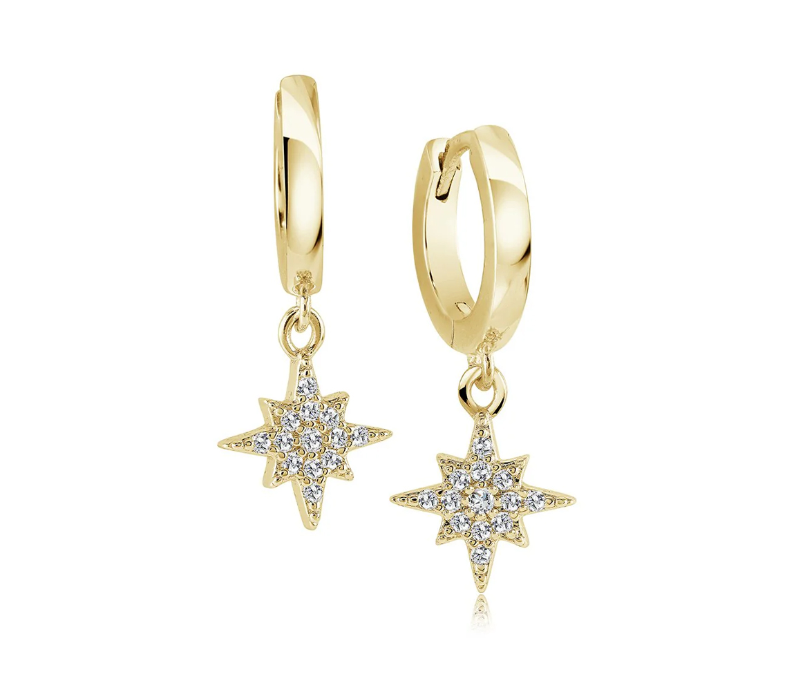 BOUCLES HUGGIES EN ACIER/PVD OR SERTIES D'ÉTOILES AVEC CUBIQUES ZIRCONIAS - IG SEA393 - VELORIA BOUCLES HUGGIES EN ACIER/PVD OR SERTIES D'ÉTOILES AVEC CUBIQUES ZIRCONIAS - IG SEA393 - VELORIA