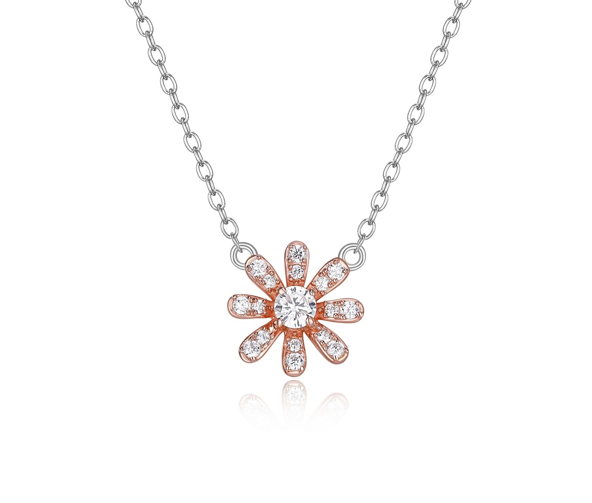 COLLIER MARGUERITE EN ARGENT RHODIÉ/PVD OR ROSE SERTI DE CUBIQUES ZIRCONIAS - PJ R0A90A0014 - REIGN COLLIER MARGUERITE EN ARGENT RHODIÉ/PVD OR ROSE SERTI DE CUBIQUES ZIRCONIAS - PJ R0A90A0014 - REIGN