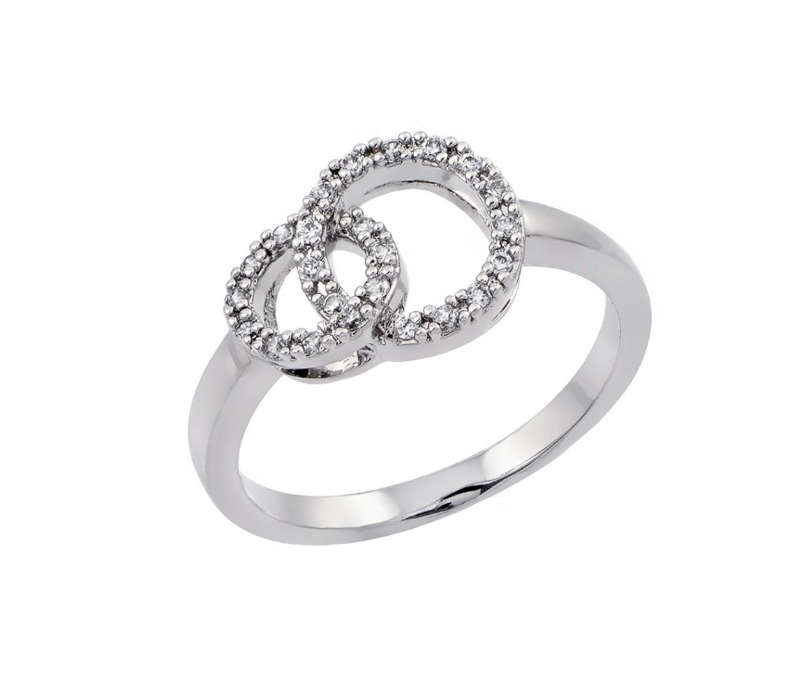 BAGUE CERCLES ENTRELACÉS EN ARGENT RHODIÉ SERTIE DE CUBIQUES ZIRCONIAS - SP BGR00826/6 - BIJOUX D'IMPORTATION BAGUE CERCLES ENTRELACÉS EN ARGENT RHODIÉ SERTIE DE CUBIQUES ZIRCONIAS - SP BGR00826/6 - BIJOUX D'IMPORTATION