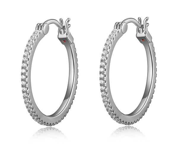 BOUCLES ANNEAUX EN ARGENT RHODIÉ SERTIES DE CUBIQUES ZIRCONIAS - PJ R2LCDU000K - ELLE BOUCLES ANNEAUX EN ARGENT RHODIÉ SERTIES DE CUBIQUES ZIRCONIAS - PJ R2LCDU000K - ELLE