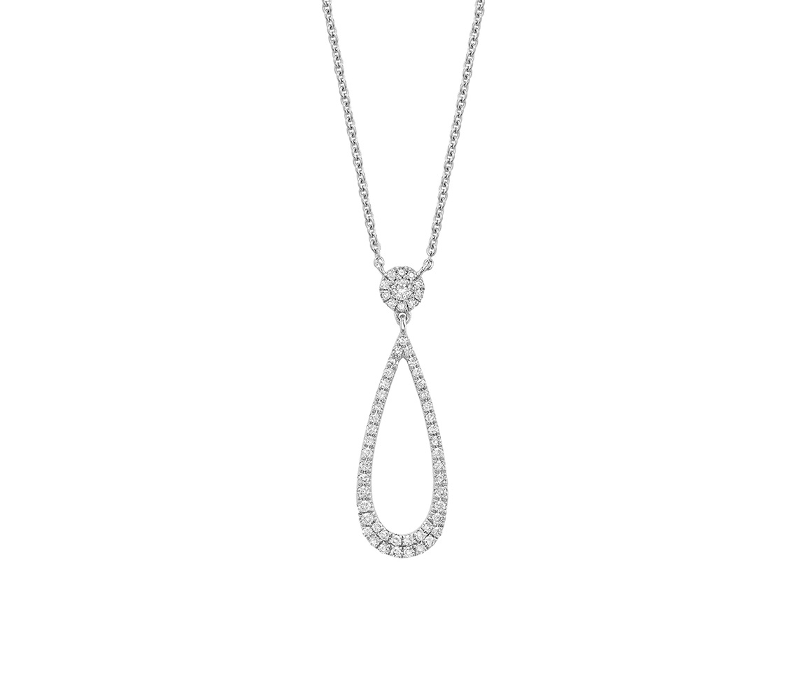 COLLIER EN OR 14K BLANC SERTI DE DIAMANTS - BR 0804DD25 - BIJOUX D'IMPORTATION COLLIER EN OR 14K BLANC SERTI DE DIAMANTS - BR 0804DD25 - BIJOUX D'IMPORTATION