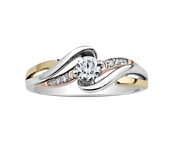 BAGUE EN OR 3 TONS SERTIE DE DIAMANTS BAGUE EN OR 3 TONS SERTIE DE DIAMANTS