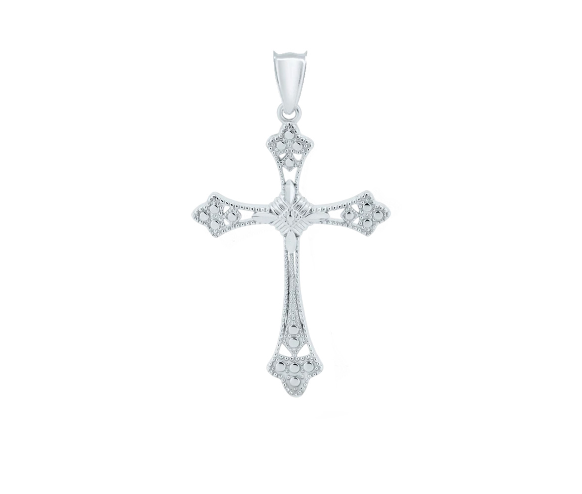 PENDENTIF CROIX EN ARGENT RHODIÉ TAILLÉ DIAMANT - SP GMP00109 - BIJOUX D'IMPORTATION PENDENTIF CROIX EN ARGENT RHODIÉ TAILLÉ DIAMANT - SP GMP00109 - BIJOUX D'IMPORTATION