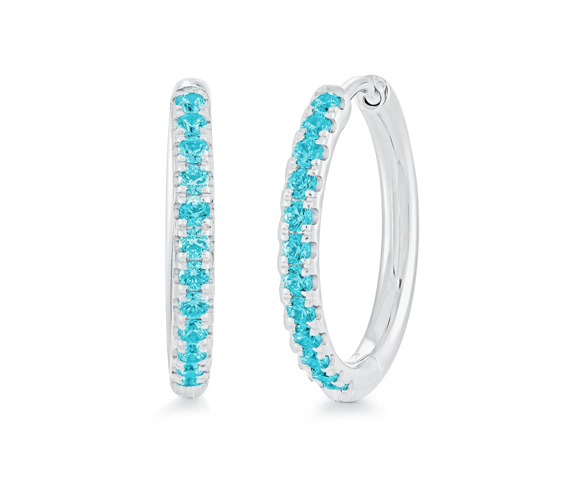 BOUCLES HUGGIES EN ACIER SERTIES DE CUBIQUES ZIRCONIAS BLEUS - IG SEA426 - VÉLORIA BOUCLES HUGGIES EN ACIER SERTIES DE CUBIQUES ZIRCONIAS BLEUS - IG SEA426 - VÉLORIA