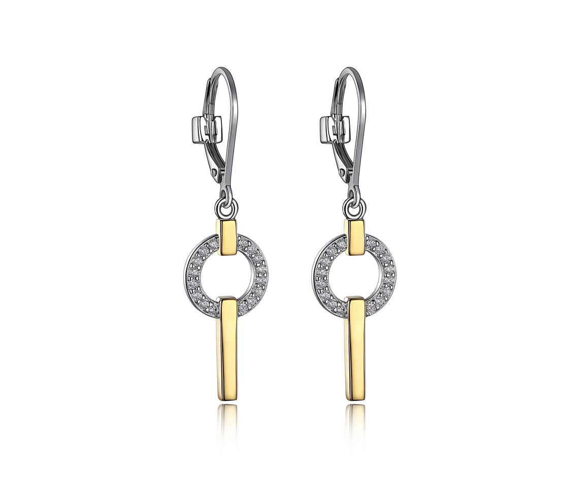 BOUCLES ARGENT 2 TONS HUG CZ - PJ R2LC7V0003 - ELLE BOUCLES ARGENT 2 TONS HUG CZ - PJ R2LC7V0003 - ELLE