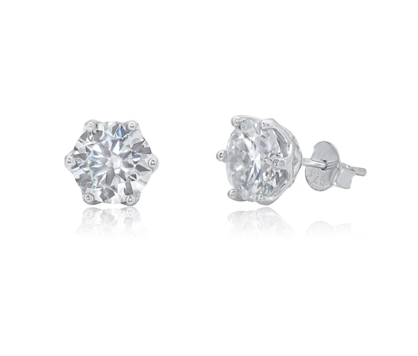 BOUCLES FIXES EN ARGENT RHODIÉ SERTIES DE MOISSANITES - SP MDGE00002 - BIJOUX D'IMPORTATION BOUCLES FIXES EN ARGENT RHODIÉ SERTIES DE MOISSANITES - SP MDGE00002 - BIJOUX D'IMPORTATION